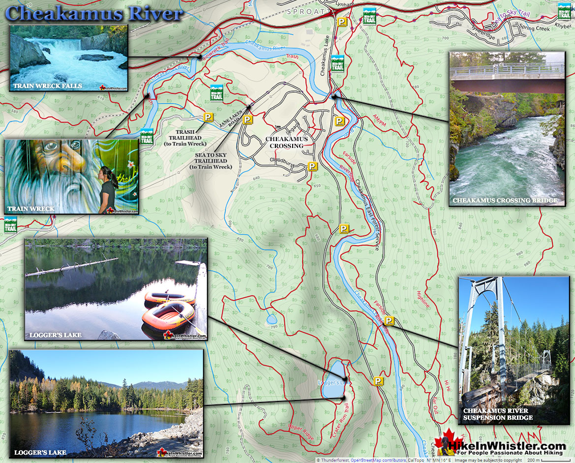 Cheakamus River Hiking Trails Map