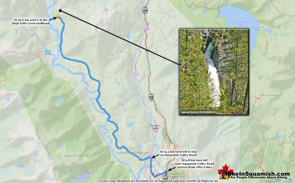 High Falls Creek Driving Directions Map