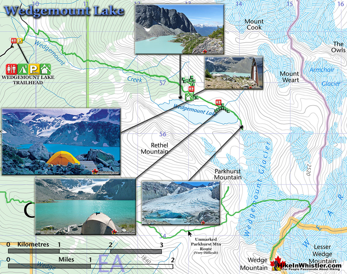 Wedgemount Lake Map